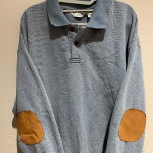 Orvis Quarter Zipper with leather elbow patch